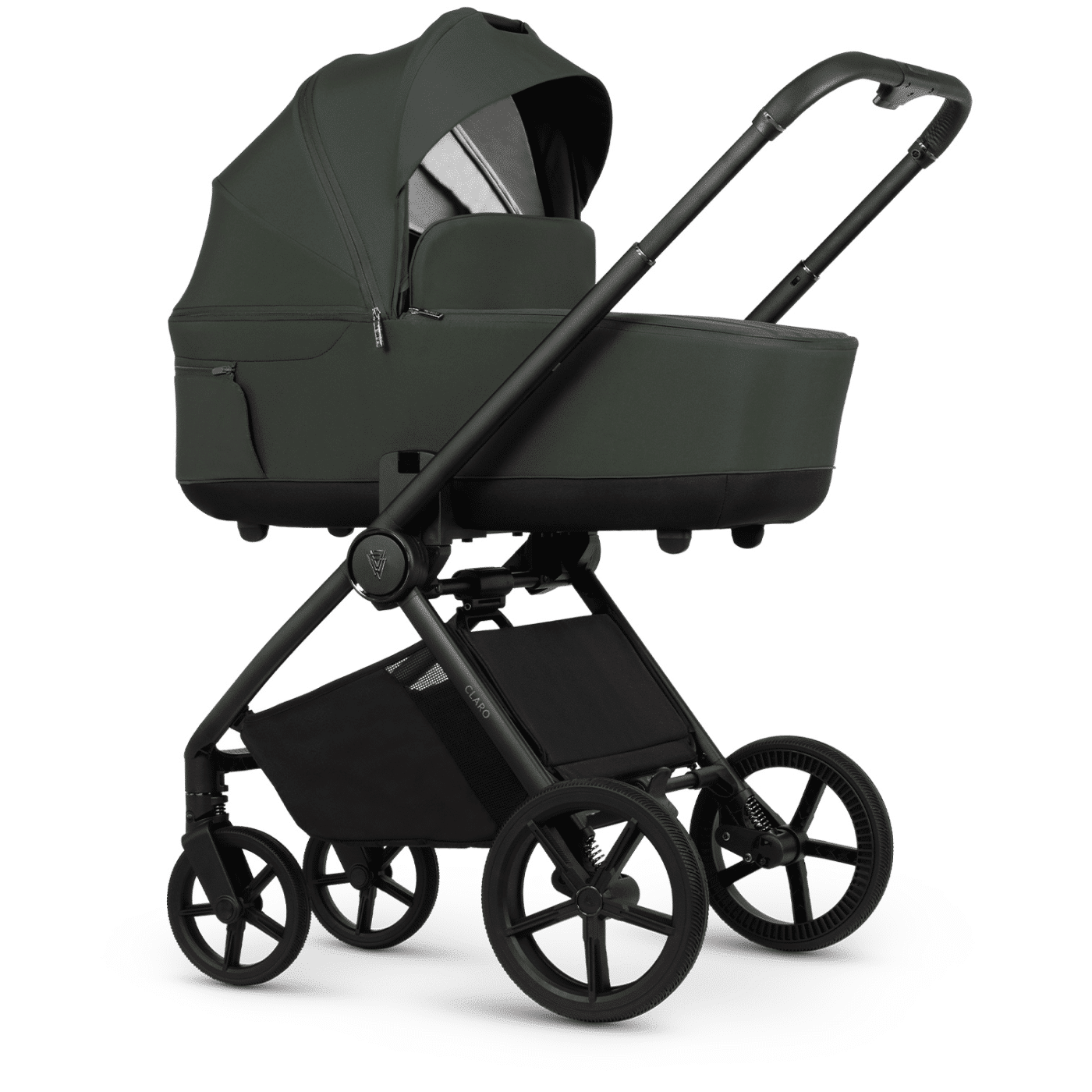 Venicci Claro 3-in-1 Travel System Bundle With Pushchair, Carrycot And Engo Car Seat Forest