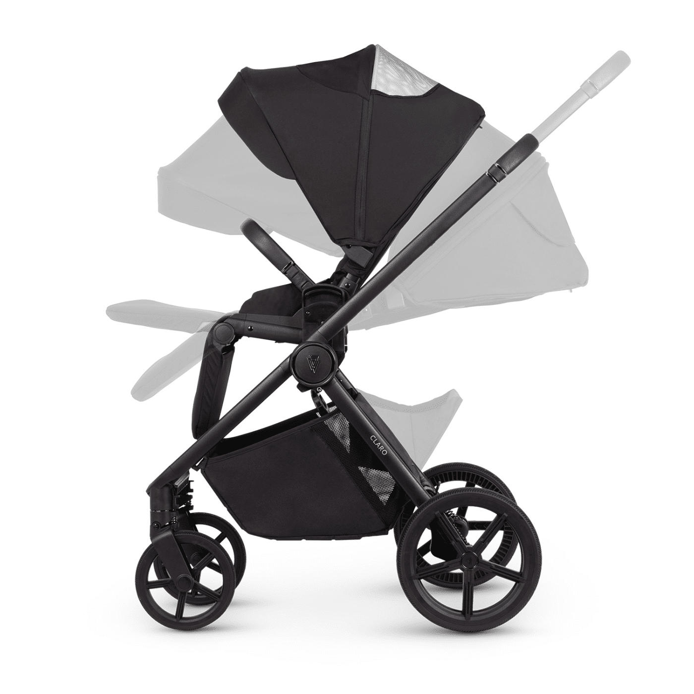 Venicci Claro 3-in-1 Travel System Bundle With Pushchair, Carrycot And Engo Car Seat Noir