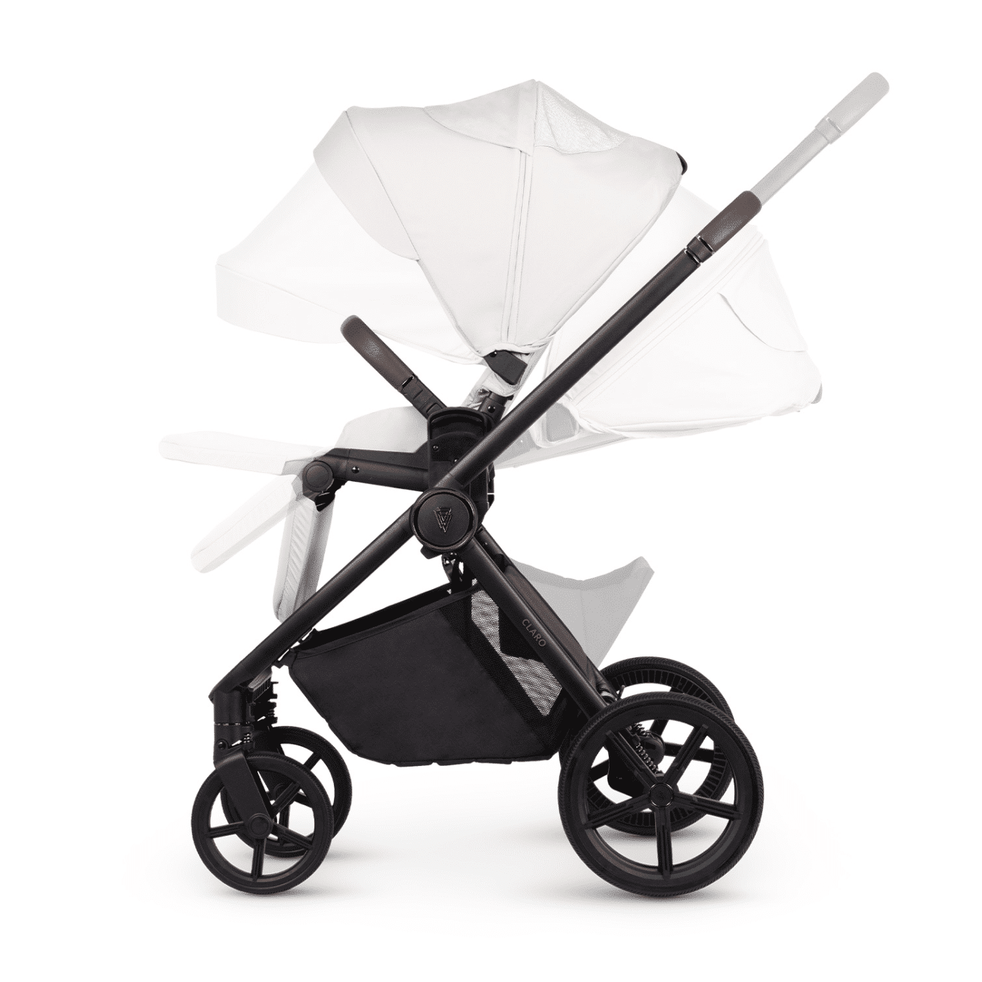 Venicci Claro 3-in-1 Travel System Bundle With Pushchair, Carrycot And Engo Car Seat Vanilla