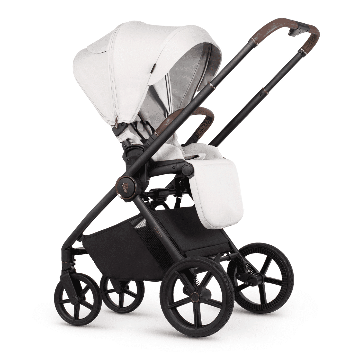 Venicci Claro 3-in-1 Travel System Bundle With Pushchair, Carrycot And Engo Car Seat Vanilla