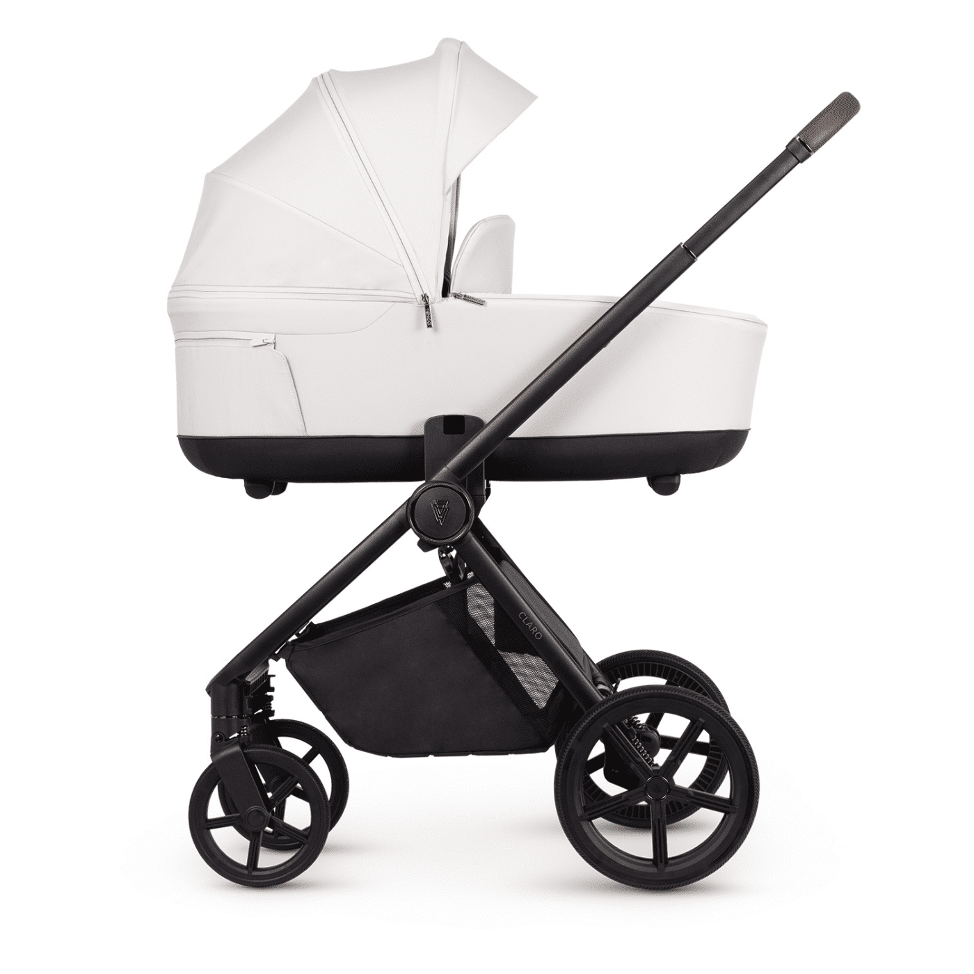 Venicci Claro 3-in-1 Travel System Bundle With Pushchair, Carrycot And Engo Car Seat Vanilla