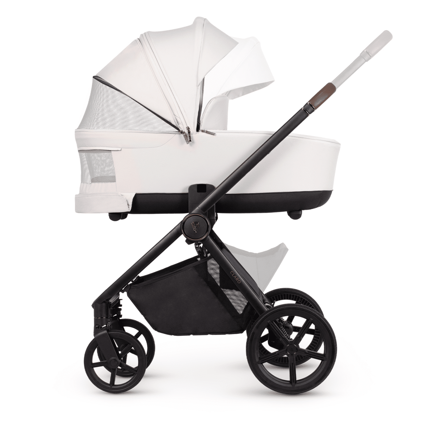 Venicci Claro 3-in-1 Travel System Bundle With Pushchair, Carrycot And Engo Car Seat Vanilla