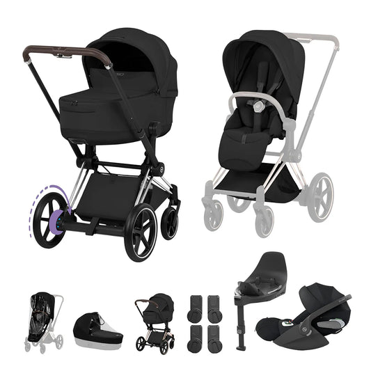 Cybex e-Priam Ultimate Bundle - Style Collection Sepia Black Chrome Brown