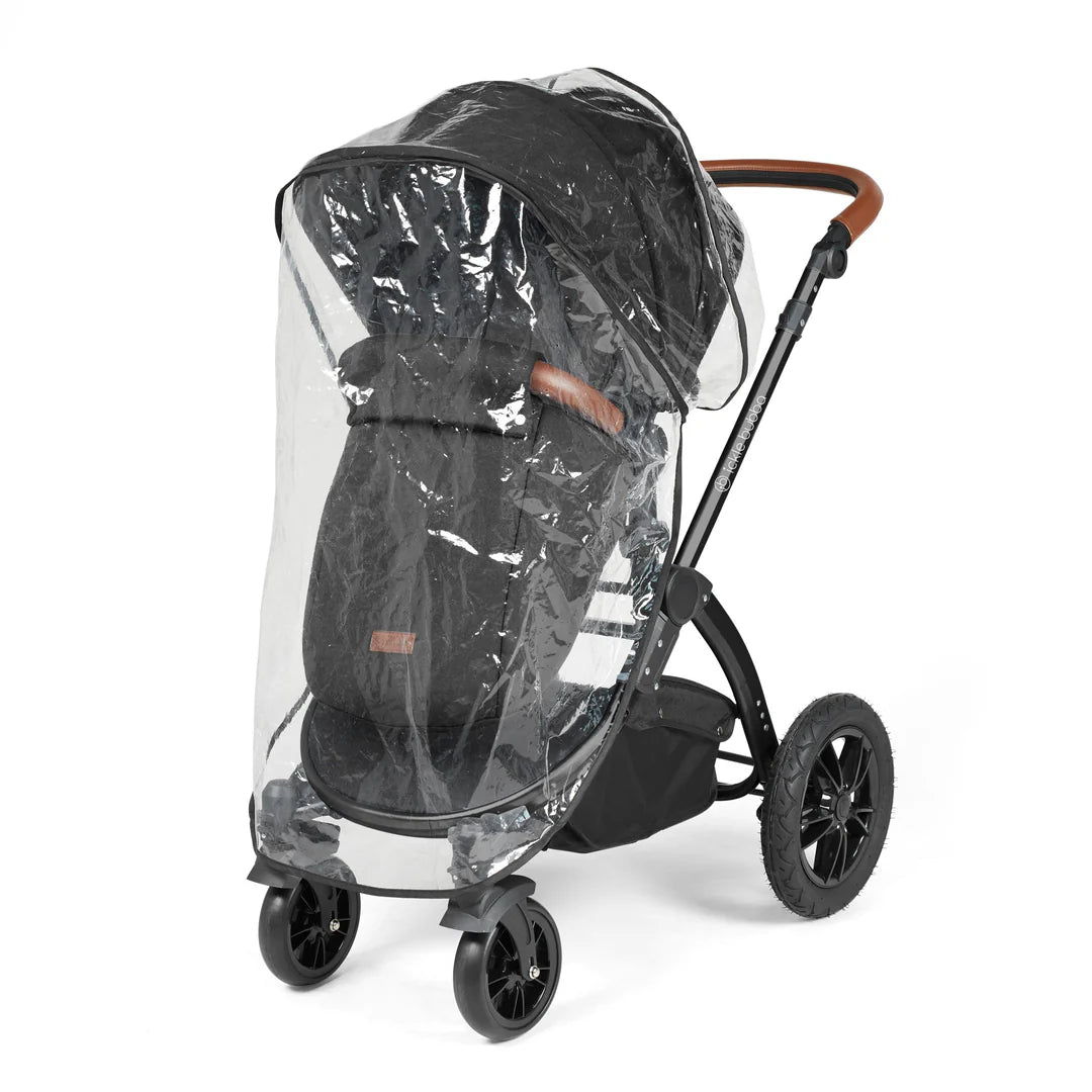 Ickle bubba Stomp Luxe All in One Premium i-Size Travel System with ISOFIX Base *Midnight  - Tan handle