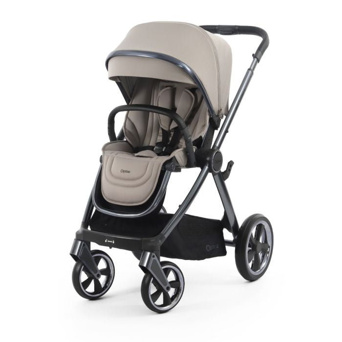 BabyStyle Oyster4 Pushchair Essential 5 Piece Bundle with Capsule Car Seat and Base - Stone