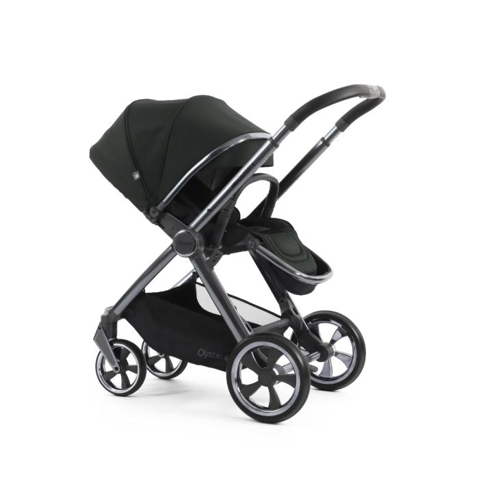 BabyStyle Oyster4 Pushchair Essential 5 Piece Bundle with Capsule Car Seat and Base - Black Olive