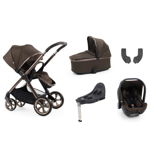 BabyStyle Oyster4 Pushchair Essential 5 Piece Bundle with Capsule Car Seat and Base - Chocolate Velvet