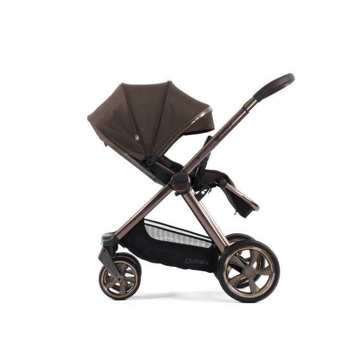 BabyStyle Oyster4 Pushchair Essential 5 Piece Bundle with Capsule Car Seat and Base - Chocolate Velvet