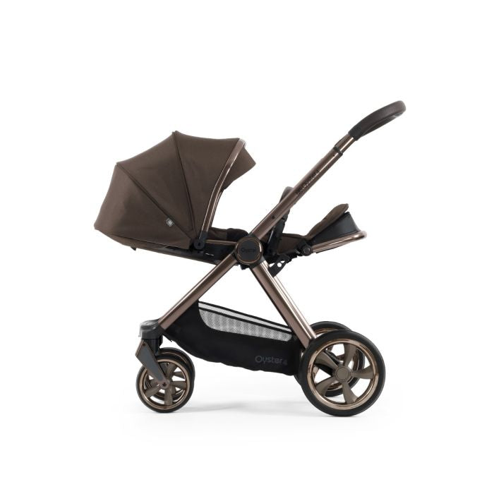 BabyStyle Oyster4 Pushchair Essential 5 Piece Bundle with Capsule Car Seat and Base - Chocolate Velvet