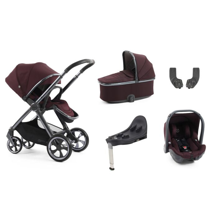 BabyStyle Oyster4 Pushchair Essential 5 Piece Bundle with Capsule Car Seat and Base - Mulberry