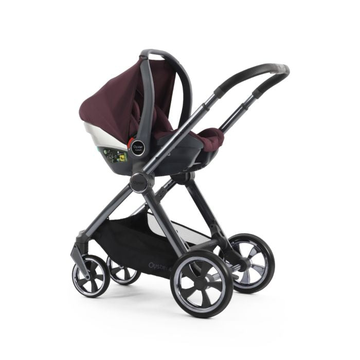 BabyStyle Oyster4 Pushchair Essential 5 Piece Bundle with Capsule Car Seat and Base - Mulberry