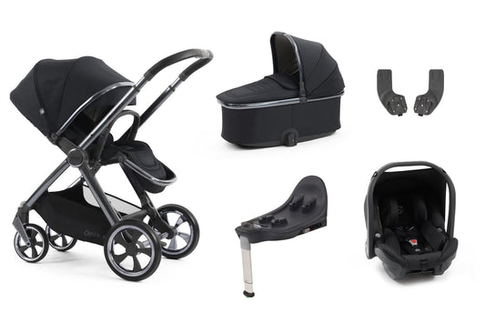 BabyStyle Oyster4 Pushchair Essential 5 Piece Bundle with Capsule Car Seat and Base - Carbonite