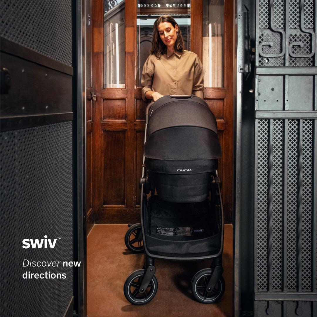 Nuna Swiv Stroller and Carrycot - Caviar Ex display