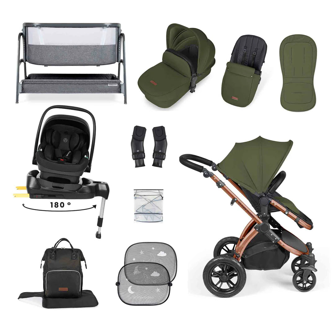 STOMP LUXE NIMBUS 180° SPIN I-SIZE TRAVEL SYSTEM & HOME 14 PIECE BUNDLE