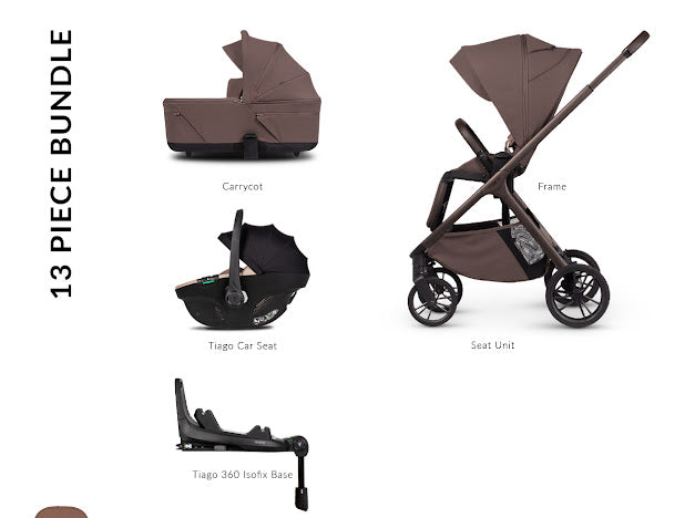 Venicci Tila Pram Luxury Bundle Noce Beige Tiago *Pre Order End Of May