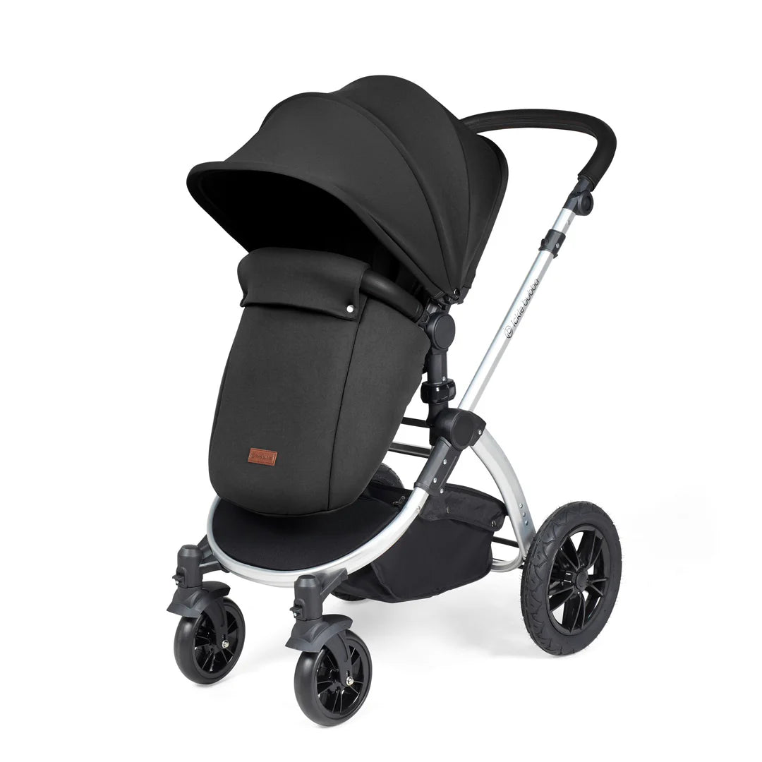Ickle Bubba Stomp Luxe Travel System & Home 14 Piece Bundle Midnight /Silver Chassis/Black handle