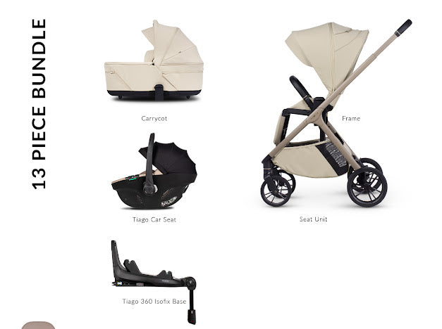 Venicci Tila Pram Luxury Bundle Sabbia Beige Tiago *Pre Order End Of May