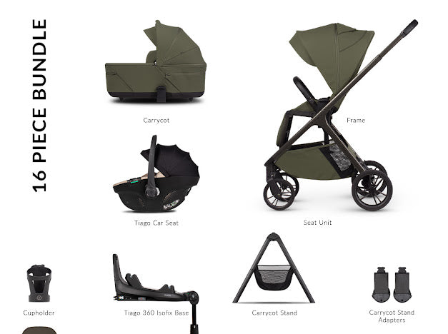 Venicci Tila Pram Ultimate Bundle Olive Beige Tiago *Pre Order End Of May