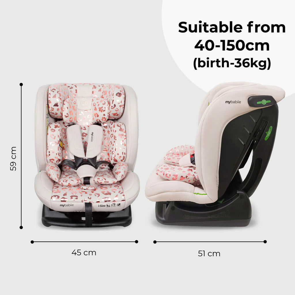 MY BABIIE MBCS100 2-in-1 Convertible R129 Car Seat - Pink Leopard