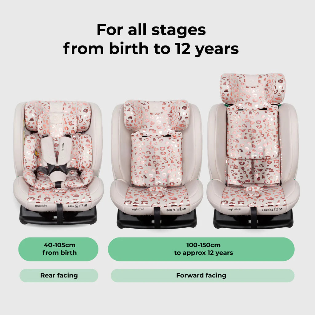 MY BABIIE MBCS100 2-in-1 Convertible R129 Car Seat - Pink Leopard