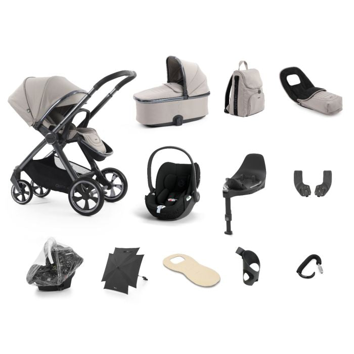 BabyStyle Oyster4 Pushchair Ultimate 12 Piece Bundle with Cybex Cloud T i-Size Car Seat and Base - Stone *Message us to check availability