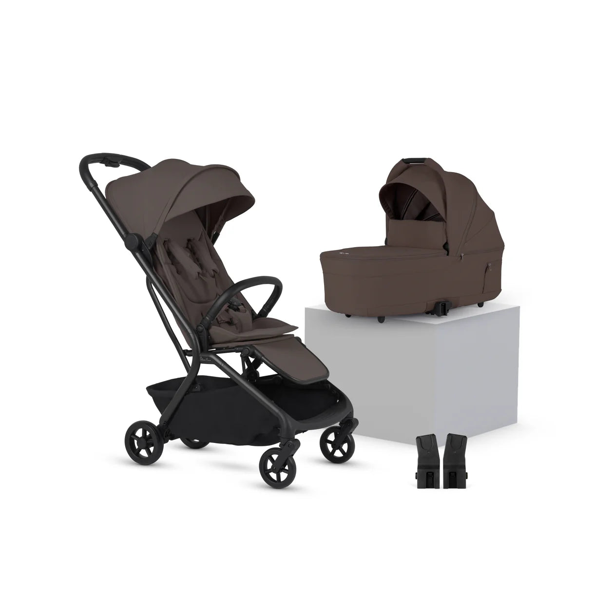 Silver Cross Nia Compact Travel Stroller with Carrycot (6 Piece) Chocolate Pre Order End Of November Delivery