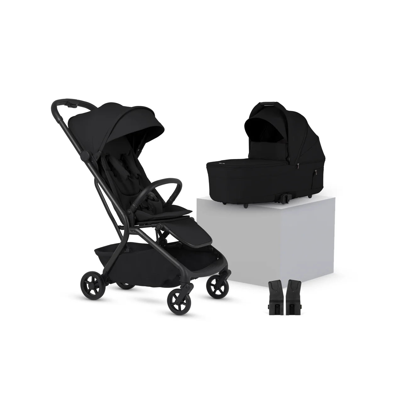 Silver Cross Nia Compact Travel Stroller with Carrycot (6 Piece) Onyx Pre Order Early November Delivery