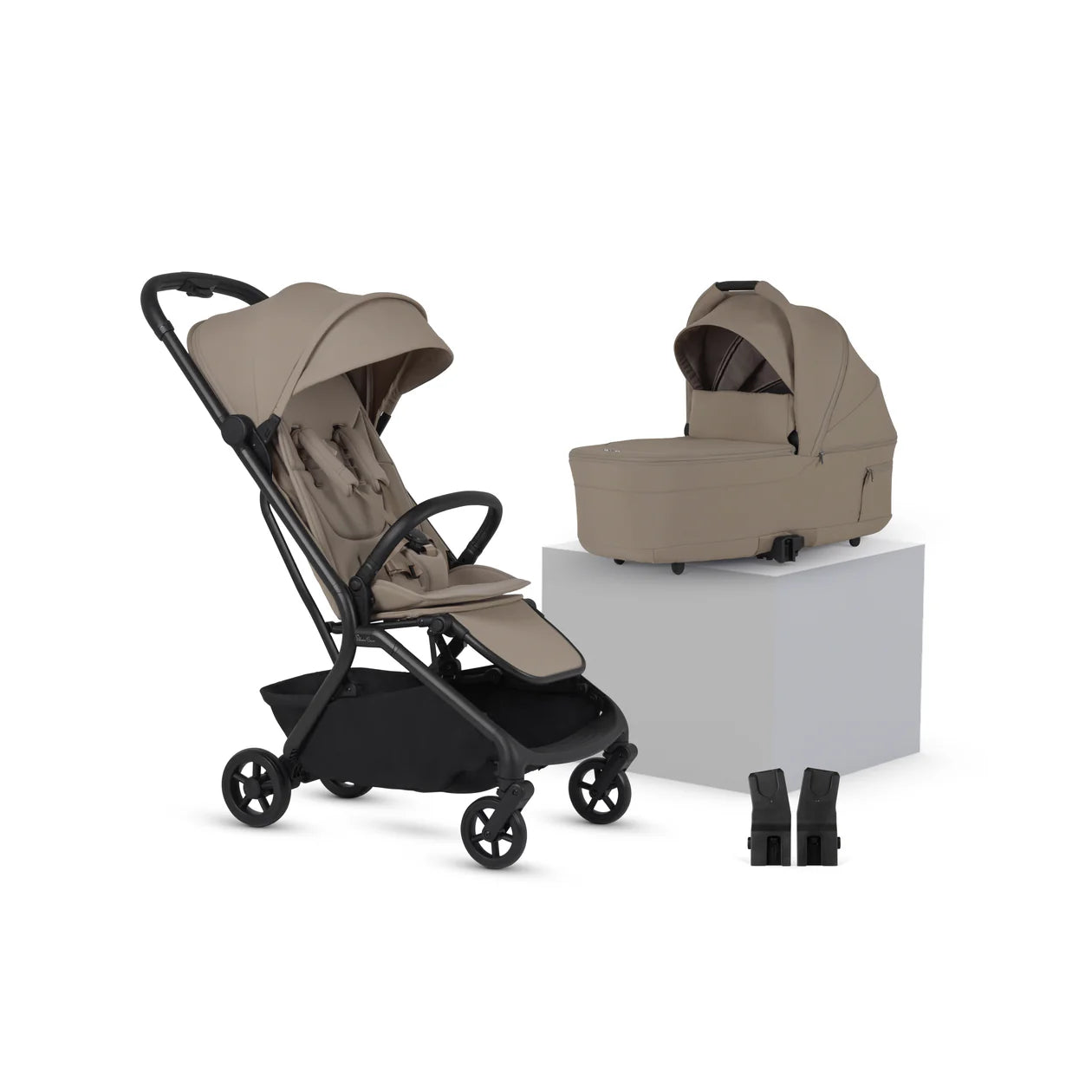 Silver Cross Nia Compact Travel Stroller with Carrycot (6 Piece) Champagne Pre Order End of November Delivery