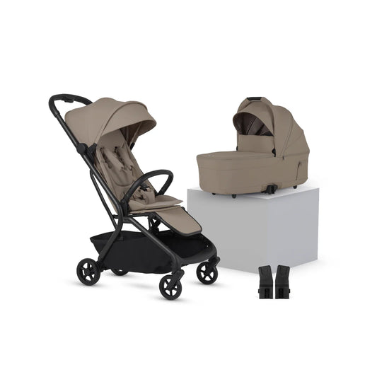 Silver Cross Nia Compact Travel Stroller with Carrycot (6 Piece) Champagne Pre Order End of November Delivery