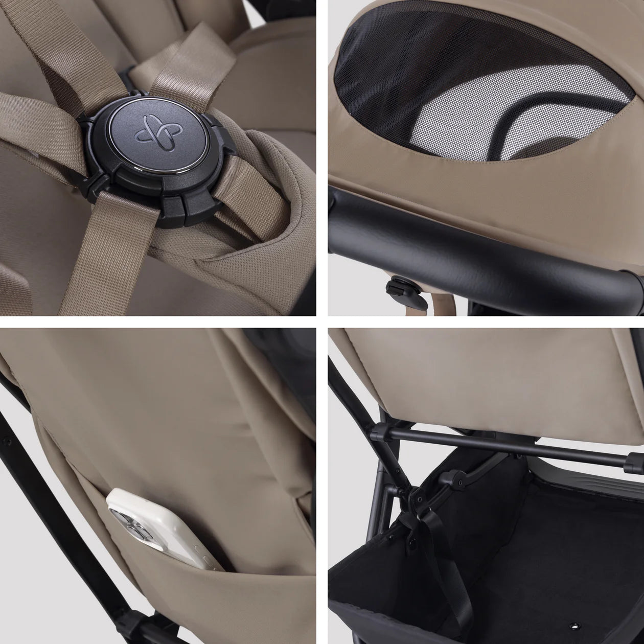 Silver Cross Nia Compact Travel Stroller with Carrycot (6 Piece) Champagne Pre Order End of November Delivery