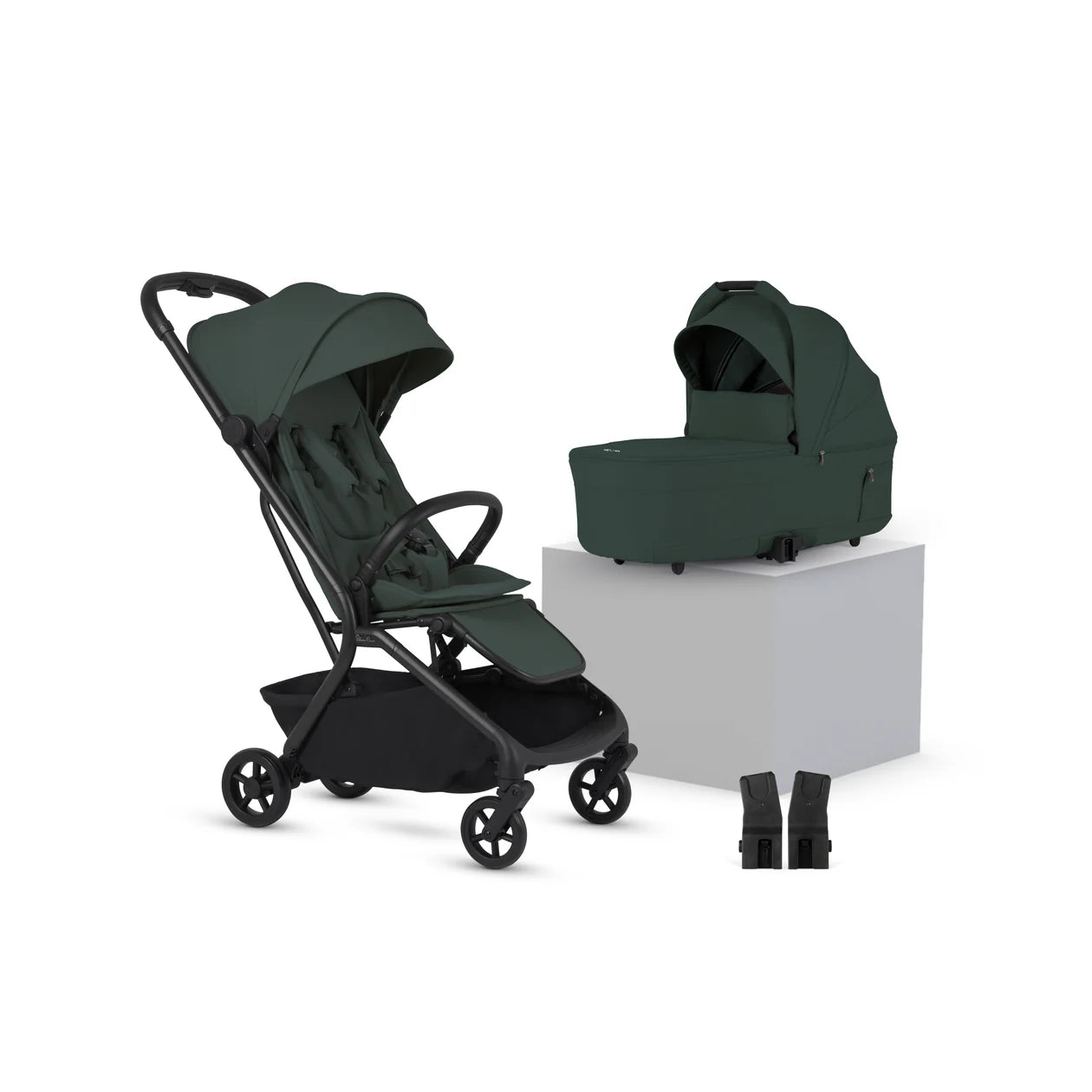 Silver Cross Nia Compact Travel Stroller with Carrycot (6 Piece) Conifer Pre Order End of November Delivery