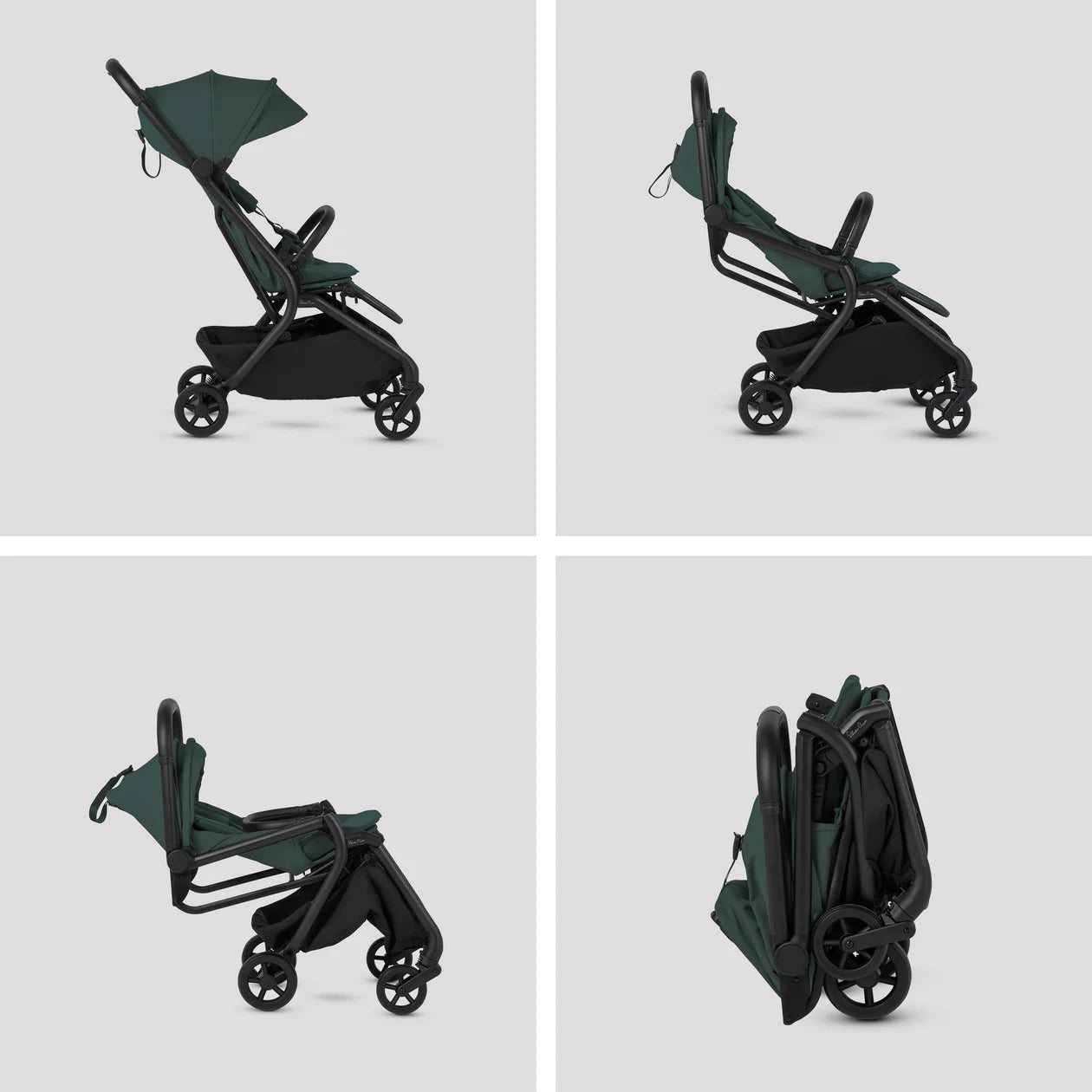 Silver Cross Nia Compact Travel Stroller with Carrycot (6 Piece) Conifer Pre Order End of November Delivery