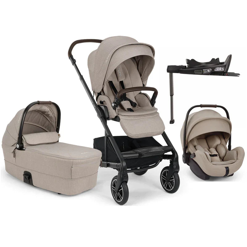 Nuna MIXX Next Pushchair, MIXX Next Carrycot, ARRA Flex Car Seat and BASE Curv Bundle, Chateau