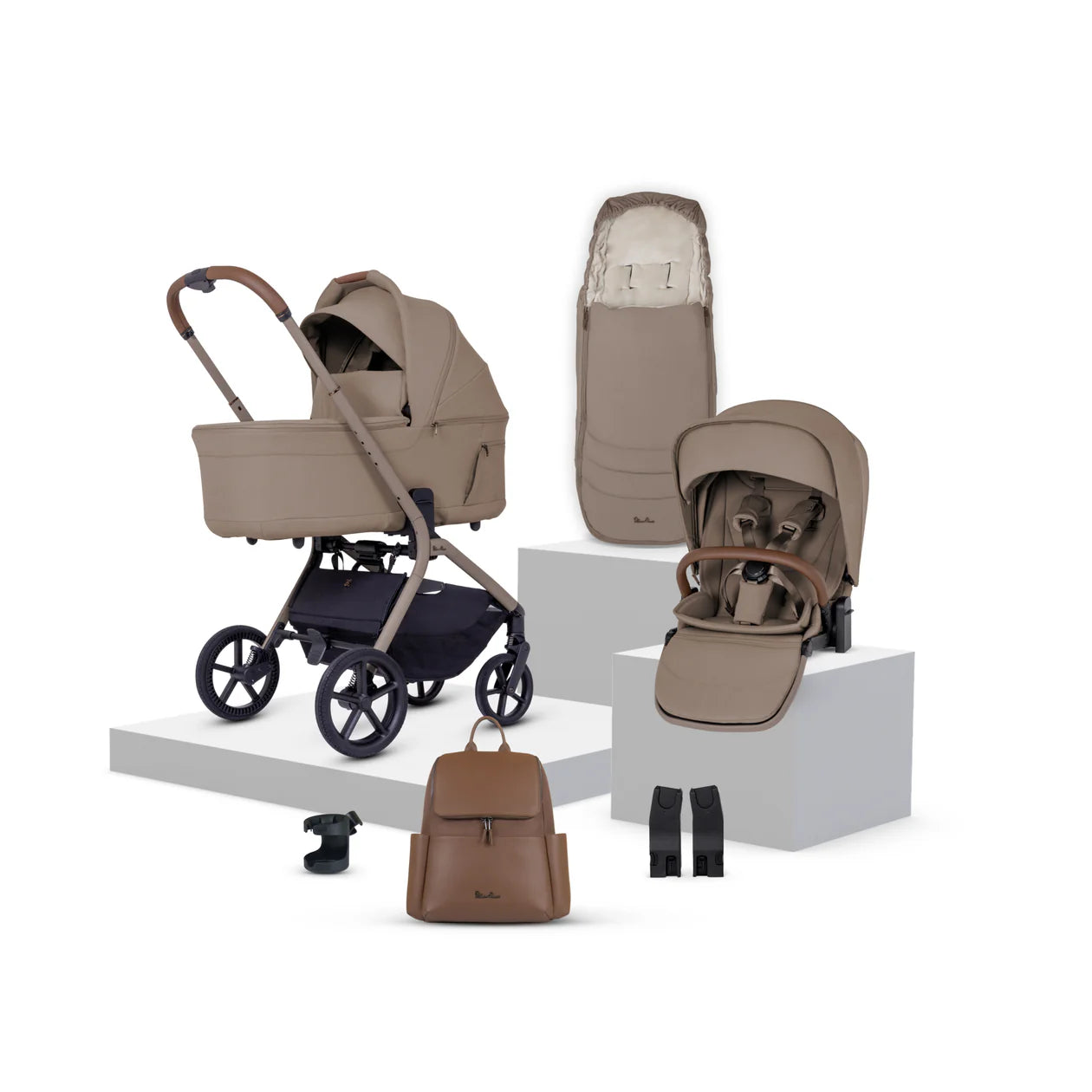 Silver Cross Breez Champagne Travel System Accessory Bundle (10 Piece)