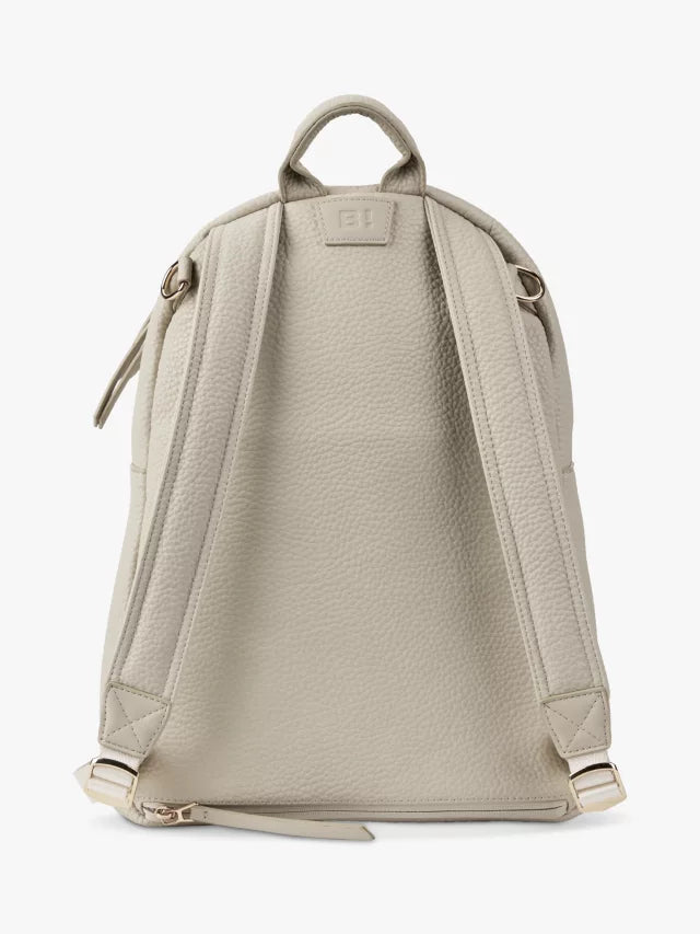 BabaBing! Luca Tumbled Vegan Leather Backpack Changing Bag, Sand