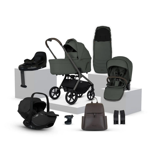 Silver Cross Breez Pewter Travel System Ultimate 360 Infant Carrier Bundle (12 piece)