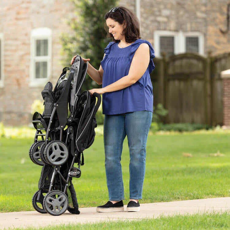 Graco Stadium Duo Tandem Stroller-Black/Grey Ex display