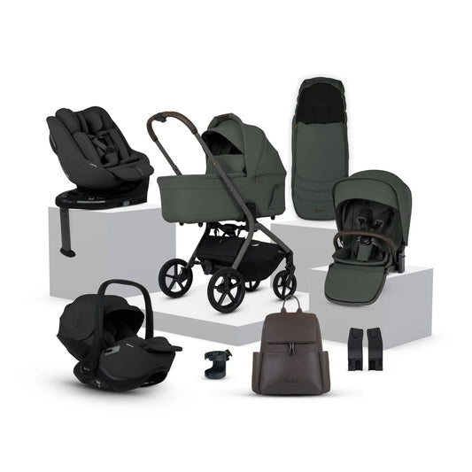Silver Cross Breez Pewter Travel System Ultimate 360 Family Car Seat Bundle (13 piece)