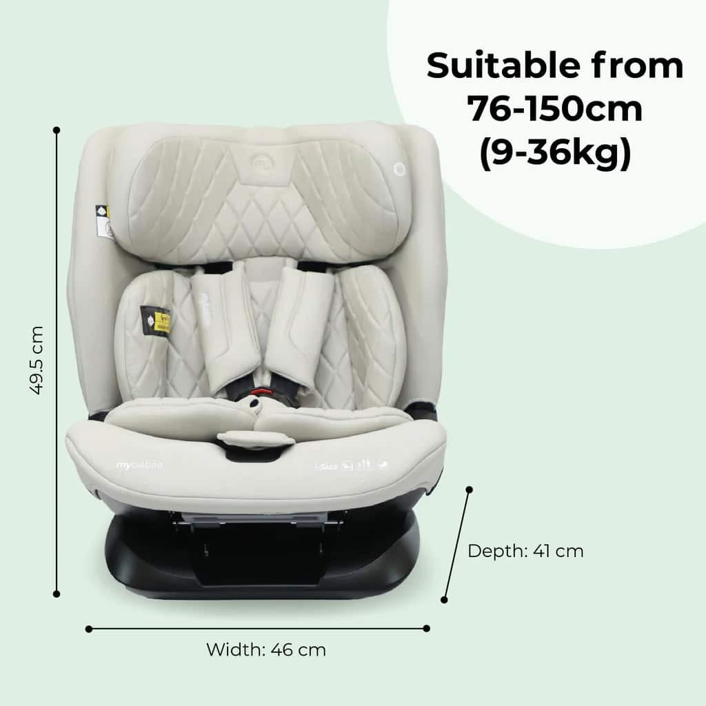 My Babiie MBCS123 ISOFIX i-Size (76-150cm) Car Seat Oatmeal *Pre order due Early November