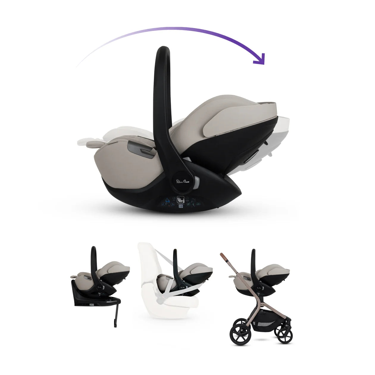 Silver Cross Breez Champagne Travel System Ultimate 360 Family Car Seat Bundle (13 piece)