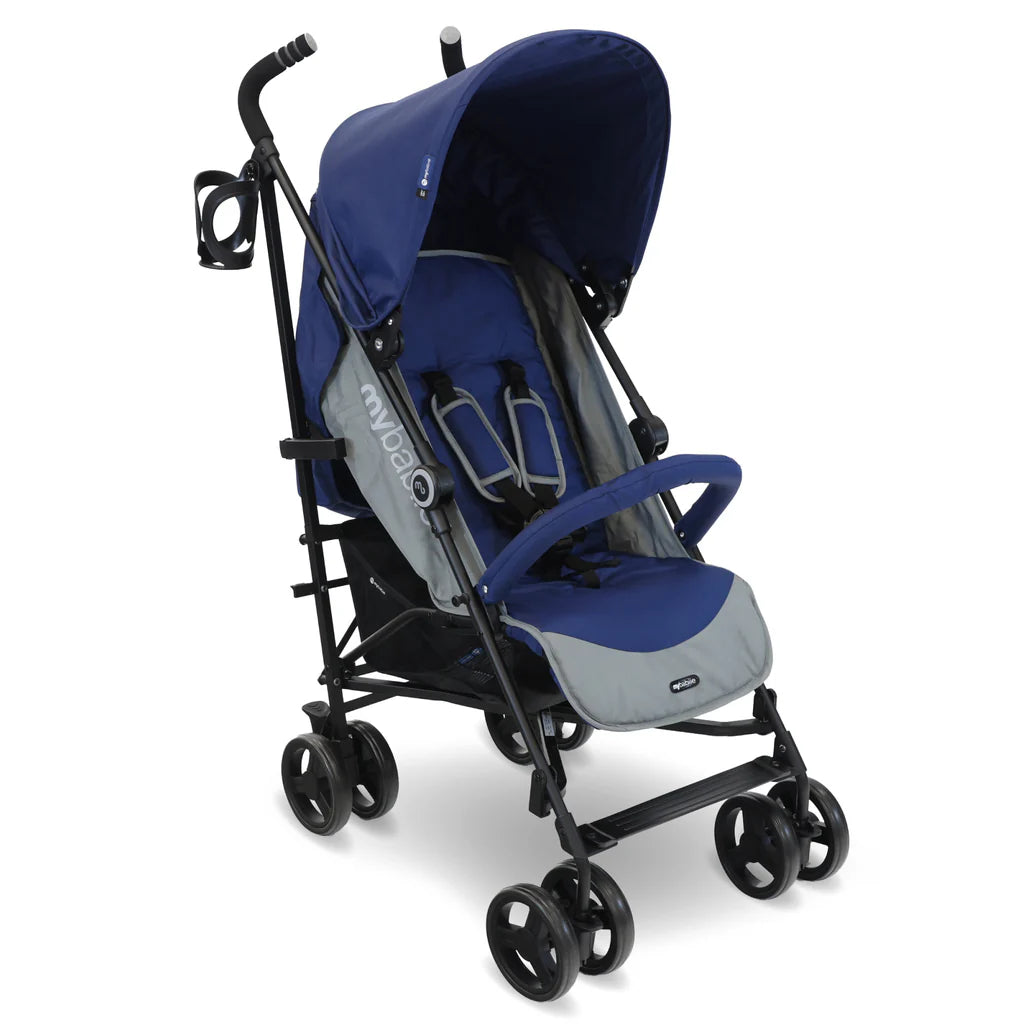 My Babiie MB02 Lightweight Stroller - Blue and Grey