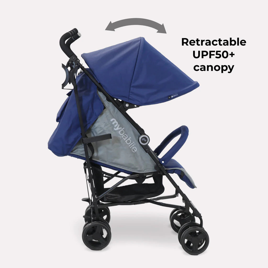 My Babiie MB02 Lightweight Stroller - Blue and Grey