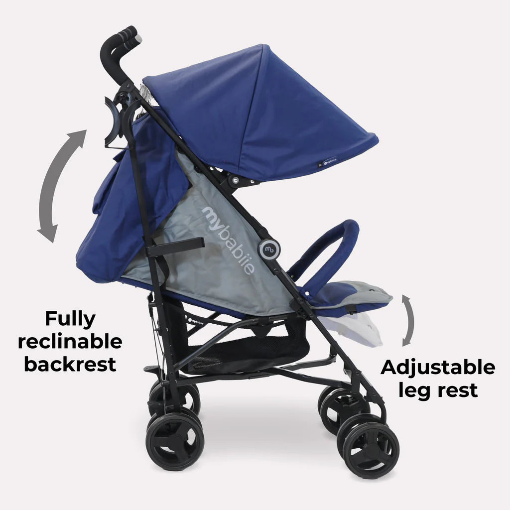 My Babiie MB02 Lightweight Stroller - Blue and Grey