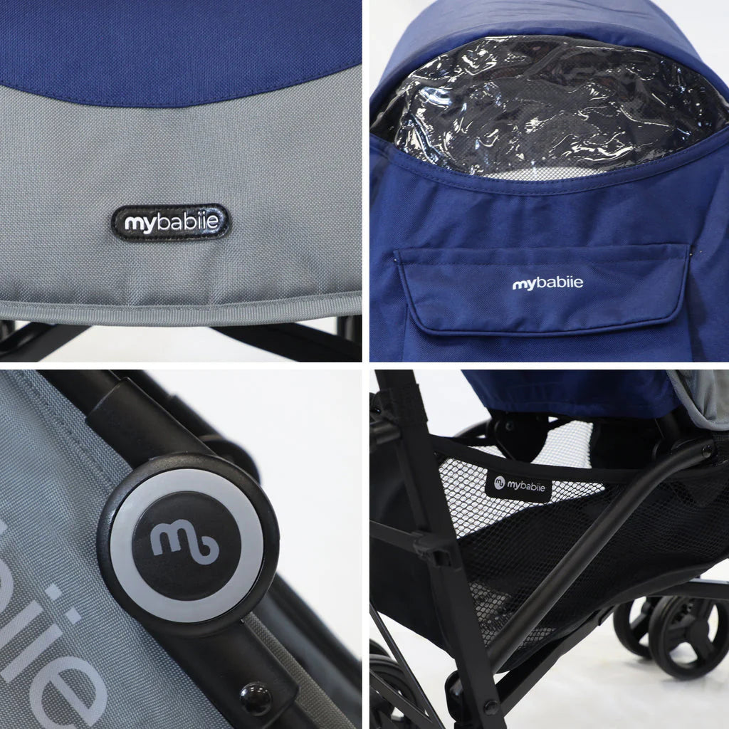 My Babiie MB02 Lightweight Stroller - Blue and Grey