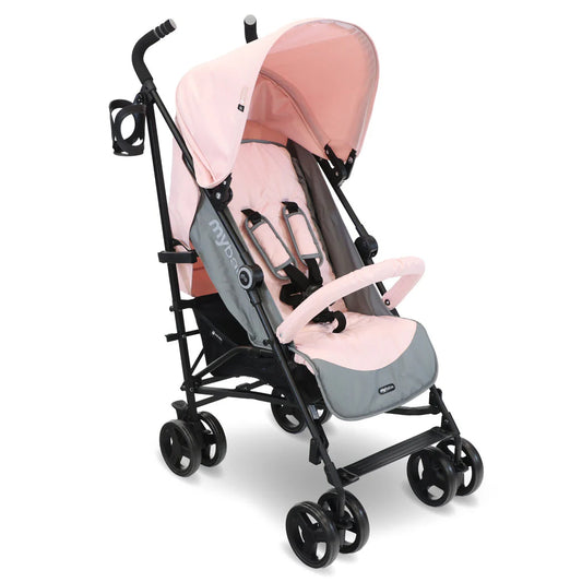 My Babiie MB02 Lightweight Stroller - Pink and Grey