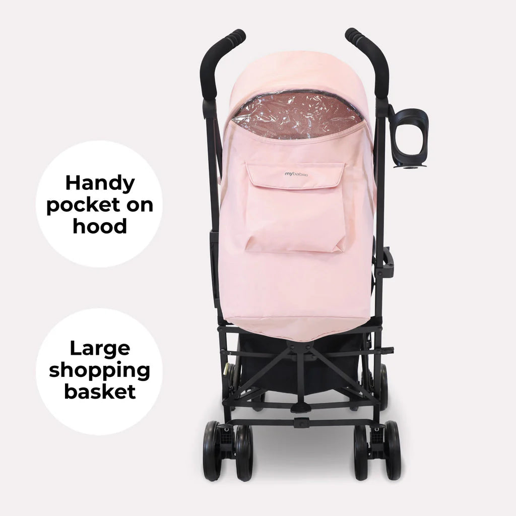 My Babiie MB02 Lightweight Stroller - Pink and Grey