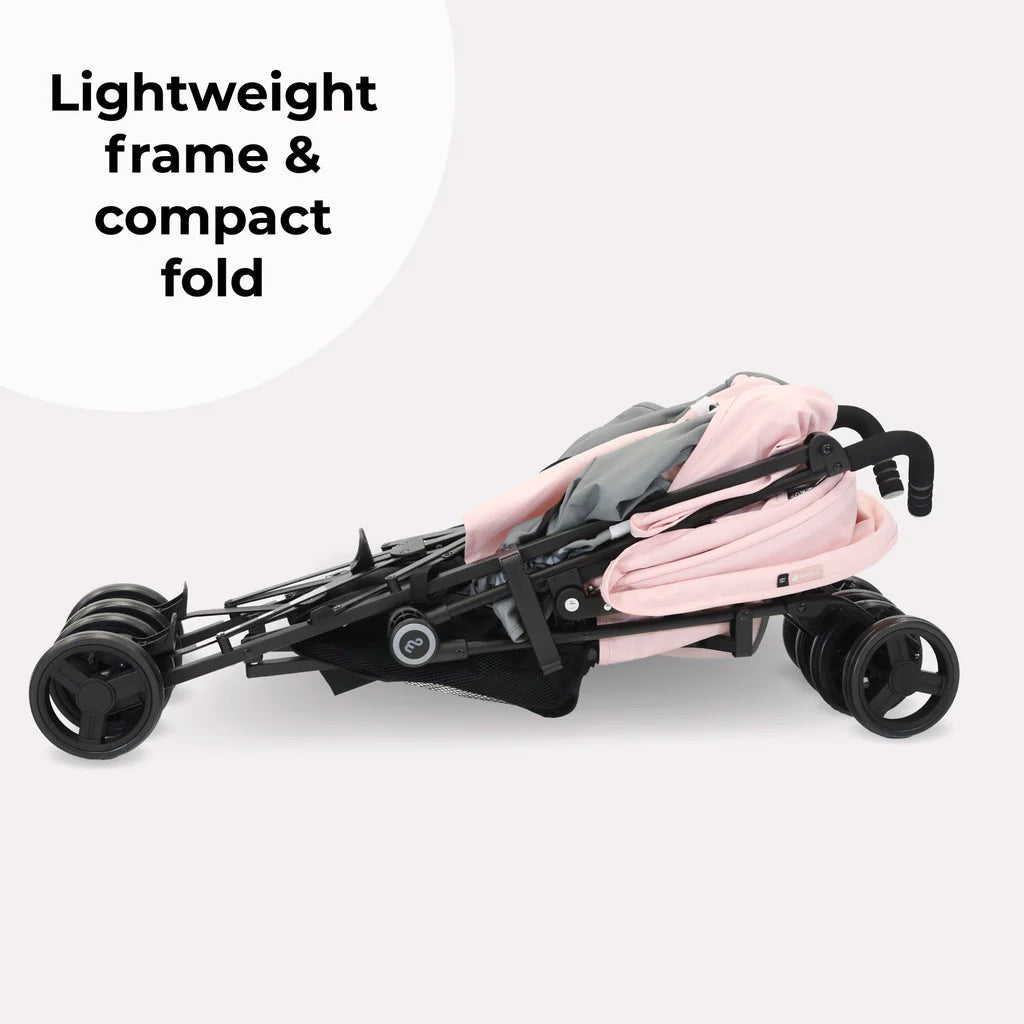 My Babiie MB02 Lightweight Stroller - Pink and Grey