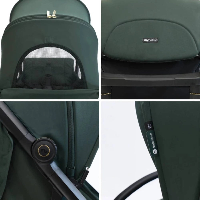 My Babiie MBX7 Auto Fold Compact Stroller - Forest Green