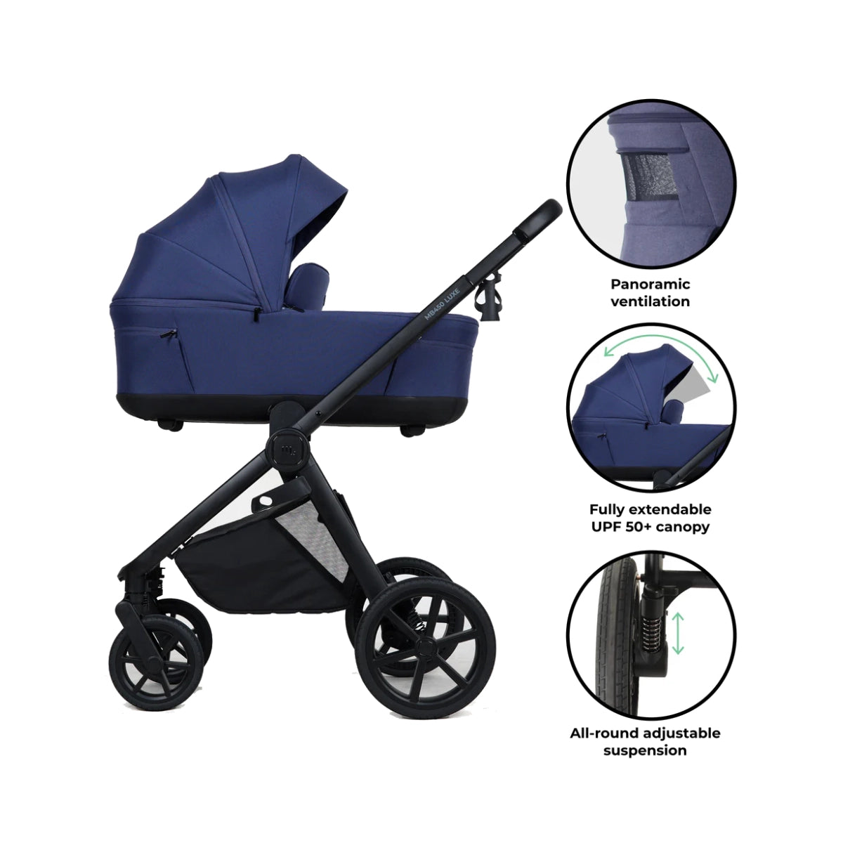 My Babiie MB450 Luxe Travel System - Indigo 360 Base