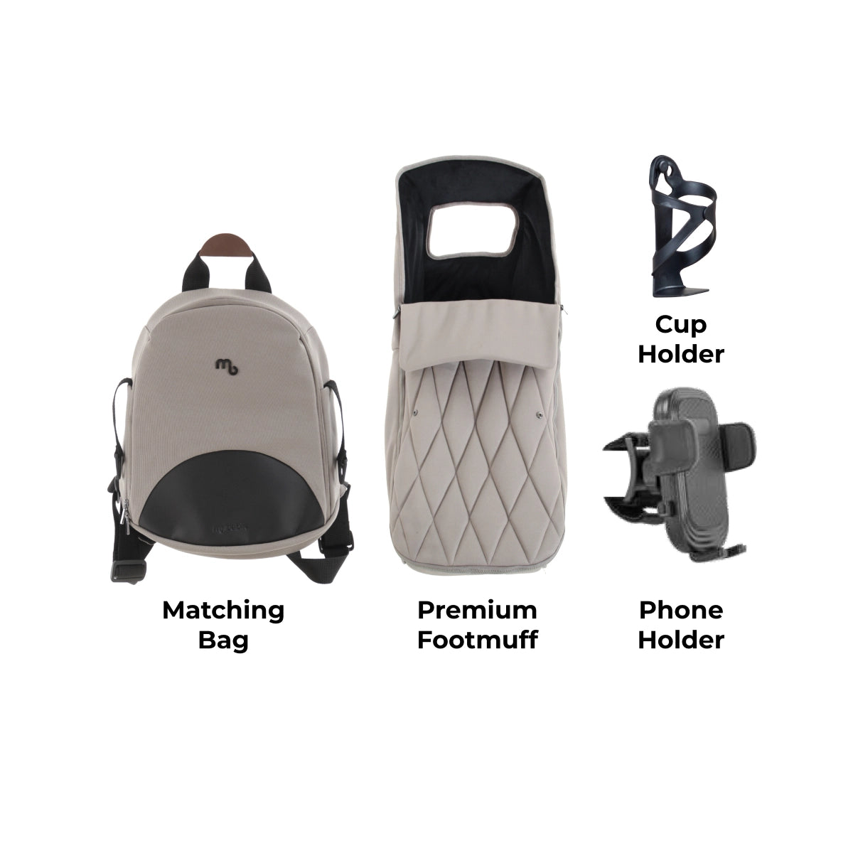 My Babiie MB450 Luxe Travel System - Mink 360 Base